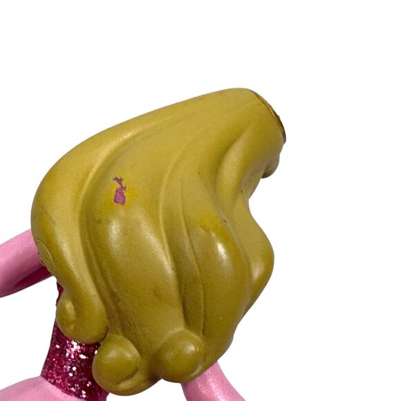 Disney Princess Aurora Sleeping Beauty Figure 4” Loose Pink Sparkle Glitter - Picture 8 of 8